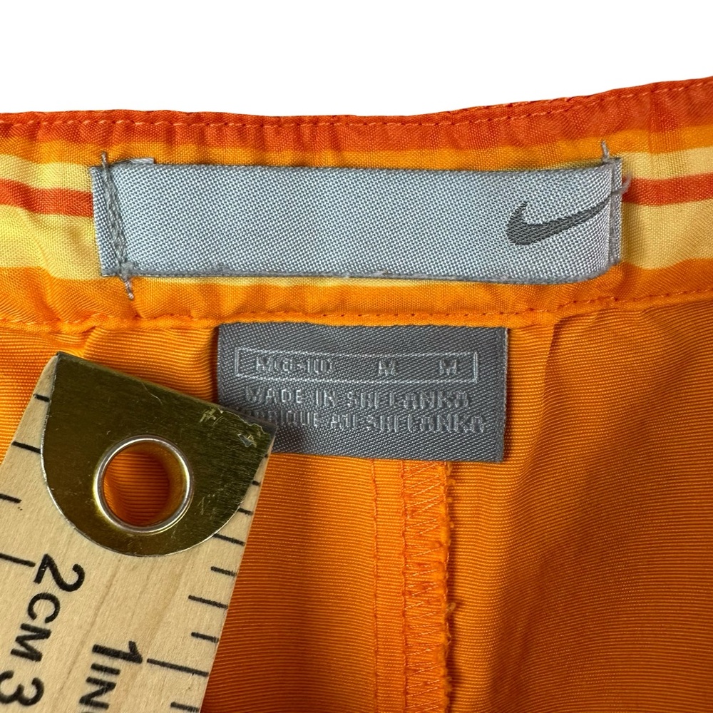 Nike Orange Striped Athletic Bright Trim Drawstring Waist Capri Pants M - Picture 12 of 13
